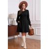 imageSAMPEEL Dresses for Women 2025 Long Sleeve Fall Fashion Casual Sweater Dress Trendy OutiftsBlack