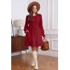 imageSAMPEEL Dresses for Women 2025 Long Sleeve Fall Fashion Casual Sweater Dress Trendy OutiftsBurgundy