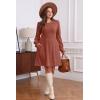 imageSAMPEEL Dresses for Women 2025 Long Sleeve Fall Fashion Casual Sweater Dress Trendy OutiftsCaramel