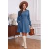 imageSAMPEEL Dresses for Women 2025 Long Sleeve Fall Fashion Casual Sweater Dress Trendy OutiftsLight Blue