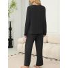 imageSAMPEEL Pajamas for Women Set Comfy Lounge Sets Two Piece Long Sleeve Cute Pjs Soft Sleepwear Winter ClothingBlack