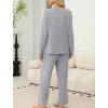 imageSAMPEEL Pajamas for Women Set Comfy Lounge Sets Two Piece Long Sleeve Cute Pjs Soft Sleepwear Winter ClothingClassic Gray