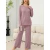 imageSAMPEEL Pajamas for Women Set Comfy Lounge Sets Two Piece Long Sleeve Cute Pjs Soft Sleepwear Winter ClothingClassic Pink