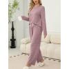 imageSAMPEEL Pajamas for Women Set Comfy Lounge Sets Two Piece Long Sleeve Cute Pjs Soft Sleepwear Winter ClothingClassic Pink