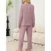 imageSAMPEEL Pajamas for Women Set Comfy Lounge Sets Two Piece Long Sleeve Cute Pjs Soft Sleepwear Winter ClothingClassic Pink