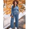 imageSAMPEEL Pajamas for Women Set Comfy Lounge Sets Two Piece Long Sleeve Cute Pjs Soft Sleepwear Winter ClothingDark Blue