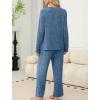 imageSAMPEEL Pajamas for Women Set Comfy Lounge Sets Two Piece Long Sleeve Cute Pjs Soft Sleepwear Winter ClothingDark Blue