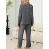 imageSAMPEEL Pajamas for Women Set Comfy Lounge Sets Two Piece Long Sleeve Cute Pjs Soft Sleepwear Winter ClothingDark Grey