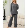 imageSAMPEEL Pajamas for Women Set Comfy Lounge Sets Two Piece Long Sleeve Cute Pjs Soft Sleepwear Winter ClothingDark Grey