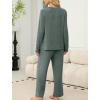 imageSAMPEEL Pajamas for Women Set Comfy Lounge Sets Two Piece Long Sleeve Cute Pjs Soft Sleepwear Winter ClothingGreen
