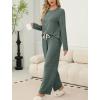 imageSAMPEEL Pajamas for Women Set Comfy Lounge Sets Two Piece Long Sleeve Cute Pjs Soft Sleepwear Winter ClothingGreen