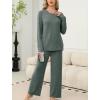 imageSAMPEEL Pajamas for Women Set Comfy Lounge Sets Two Piece Long Sleeve Cute Pjs Soft Sleepwear Winter ClothingGreen