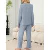 imageSAMPEEL Pajamas for Women Set Comfy Lounge Sets Two Piece Long Sleeve Cute Pjs Soft Sleepwear Winter ClothingLight Blue