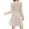 imageSAMPEEL Womens V Neck Long Sleeve Fall Dresses Baby Doll Casual Sweater Dress Fashion ClothesApricot