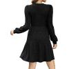 imageSAMPEEL Womens V Neck Long Sleeve Fall Dresses Baby Doll Casual Sweater Dress Fashion ClothesBlack
