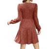 imageSAMPEEL Womens V Neck Long Sleeve Fall Dresses Baby Doll Casual Sweater Dress Fashion ClothesCaramel