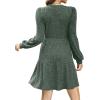 imageSAMPEEL Womens V Neck Long Sleeve Fall Dresses Baby Doll Casual Sweater Dress Fashion ClothesGreen
