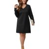 imageSampeel Dresses for Women 2025 Casual Long Sleeve V Neck Tshirt Dress Side Split Fashion Fall OutfitsBlack