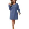 imageSampeel Dresses for Women 2025 Casual Long Sleeve V Neck Tshirt Dress Side Split Fashion Fall OutfitsBlue