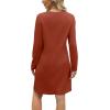 imageSampeel Dresses for Women 2025 Casual Long Sleeve V Neck Tshirt Dress Side Split Fashion Fall OutfitsCaramel