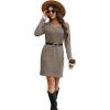 imageSampeel Dresses for Women 2025 Casual Long Sleeve V Neck Tshirt Dress Side Split Fashion Fall OutfitsCoffee