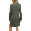imageSampeel Dresses for Women 2025 Casual Long Sleeve V Neck Tshirt Dress Side Split Fashion Fall OutfitsGreen