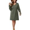 imageSampeel Dresses for Women 2025 Casual Long Sleeve V Neck Tshirt Dress Side Split Fashion Fall OutfitsGreen