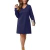 imageSampeel Dresses for Women 2025 Casual Long Sleeve V Neck Tshirt Dress Side Split Fashion Fall OutfitsNavy Blue