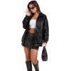 imageSampeel Leather Jacket Women Faux Oversized Motorcycle Bomber Coats 2025 Fall Fashion Outfits Winter ClothesAblack