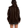 imageSampeel Leather Jacket Women Faux Oversized Motorcycle Bomber Coats 2025 Fall Fashion Outfits Winter ClothesAdark Brown