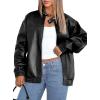 imageSampeel Leather Jacket Women Faux Oversized Motorcycle Bomber Coats 2025 Fall Fashion Outfits Winter ClothesBblack