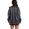 imageSampeel Leather Jacket Women Faux Oversized Motorcycle Bomber Coats 2025 Fall Fashion Outfits Winter ClothesGrey