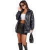 imageSampeel Leather Jacket Women Faux Oversized Motorcycle Bomber Coats 2025 Fall Fashion Outfits Winter ClothesGrey