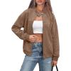 imageSampeel Leather Jacket Women Faux Oversized Motorcycle Bomber Coats 2025 Fall Fashion Outfits Winter ClothesSuede Camel