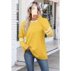 imageSampeel Long Sleeve Shirts for Women Color Block Casual Tops Fall Outfits 2025 Basic Tees Trendy Clothes06 Yellow