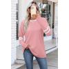 imageSampeel Long Sleeve Shirts for Women Color Block Casual Tops Fall Outfits 2025 Basic Tees Trendy Clothes10 Pink