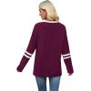 imageSampeel Long Sleeve Shirts for Women Color Block Casual Tops Fall Outfits 2025 Basic Tees Trendy Clothes11 Purple Red