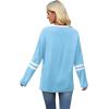 imageSampeel Long Sleeve Shirts for Women Color Block Casual Tops Fall Outfits 2025 Basic Tees Trendy Clothes12 Light Blue