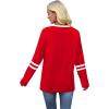 imageSampeel Long Sleeve Shirts for Women Color Block Casual Tops Fall Outfits 2025 Basic Tees Trendy Clothes14 Christmas Red