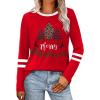 imageSampeel Long Sleeve Shirts for Women Color Block Casual Tops Fall Outfits 2025 Basic Tees Trendy Clothes14 Christmas Red