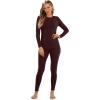 imageSampeel Thermal Underwear for Women Long Johns with Fleece Lined Long Sleeve Shirt Legging Lounge Set Cold Weather Top BottomDark Coffee