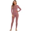 imageSampeel Thermal Underwear for Women Long Johns with Fleece Lined Long Sleeve Shirt Legging Lounge Set Cold Weather Top BottomMauve