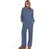 imageSampeel Two Piece Sets for Women Mock Neck Matching Sets Loungewear Fall Clothes Travel Outfits Fashion 2025 XS2XL02blue