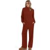 imageSampeel Two Piece Sets for Women Mock Neck Matching Sets Loungewear Fall Clothes Travel Outfits Fashion 2025 XS2XL03caramel