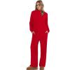 imageSampeel Two Piece Sets for Women Mock Neck Matching Sets Loungewear Fall Clothes Travel Outfits Fashion 2025 XS2XL03red