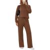 imageSampeel Two Piece Sets for Women Mock Neck Matching Sets Loungewear Fall Clothes Travel Outfits Fashion 2025 XS2XL05chocolate Brown