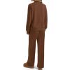 imageSampeel Two Piece Sets for Women Mock Neck Matching Sets Loungewear Fall Clothes Travel Outfits Fashion 2025 XS2XL05chocolate Brown