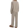 imageSampeel Two Piece Sets for Women Mock Neck Matching Sets Loungewear Fall Clothes Travel Outfits Fashion 2025 XS2XL05grey Khaki