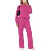 imageSampeel Two Piece Sets for Women Mock Neck Matching Sets Loungewear Fall Clothes Travel Outfits Fashion 2025 XS2XL05hot Pink
