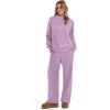 imageSampeel Two Piece Sets for Women Mock Neck Matching Sets Loungewear Fall Clothes Travel Outfits Fashion 2025 XS2XL05purple